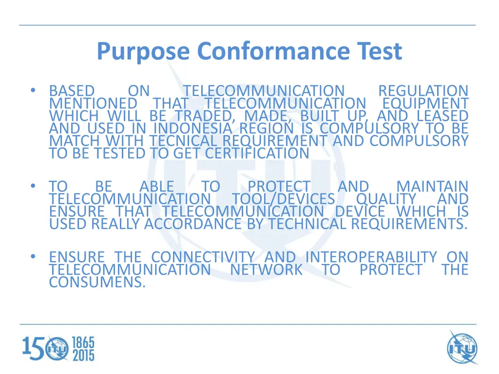 purpose conformance test