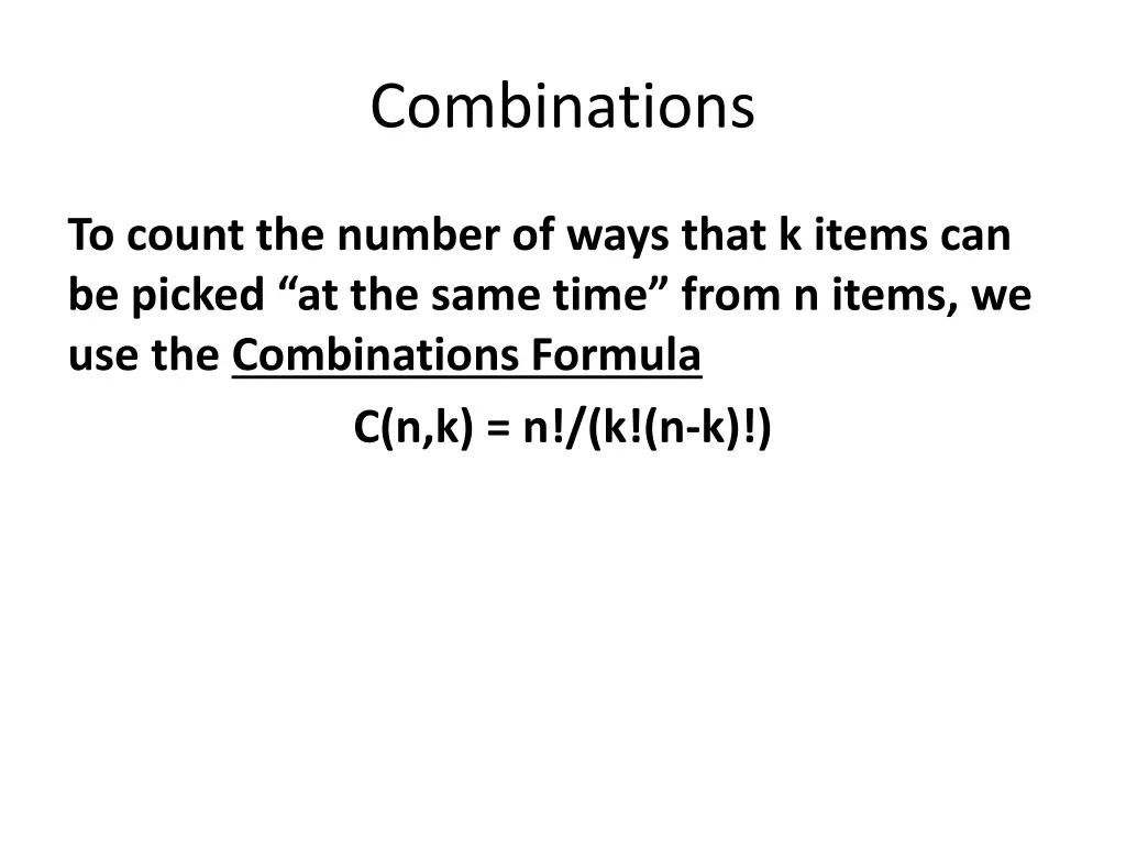 combinations