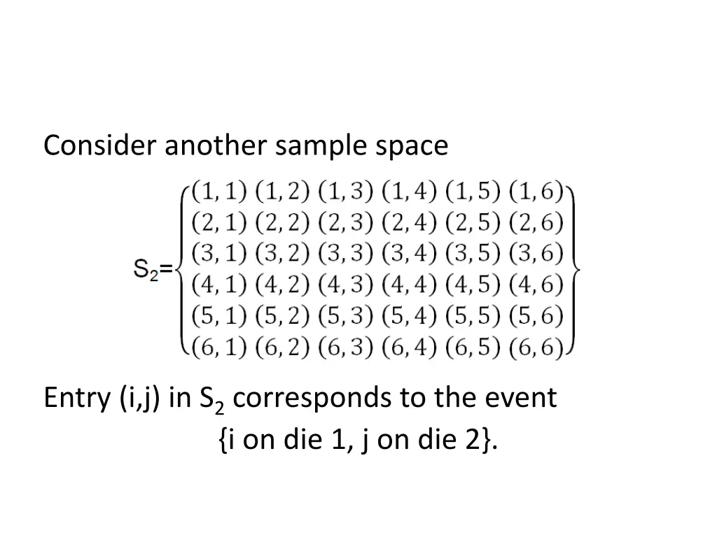 consider another sample space