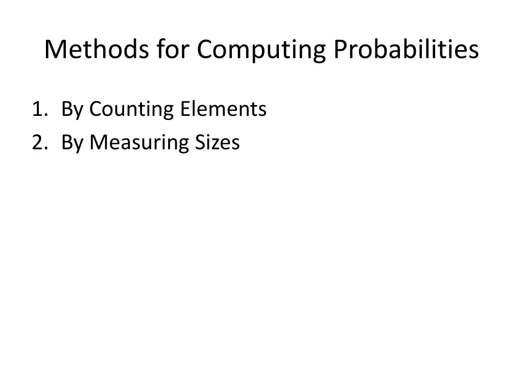 methods for computing probabilities 1