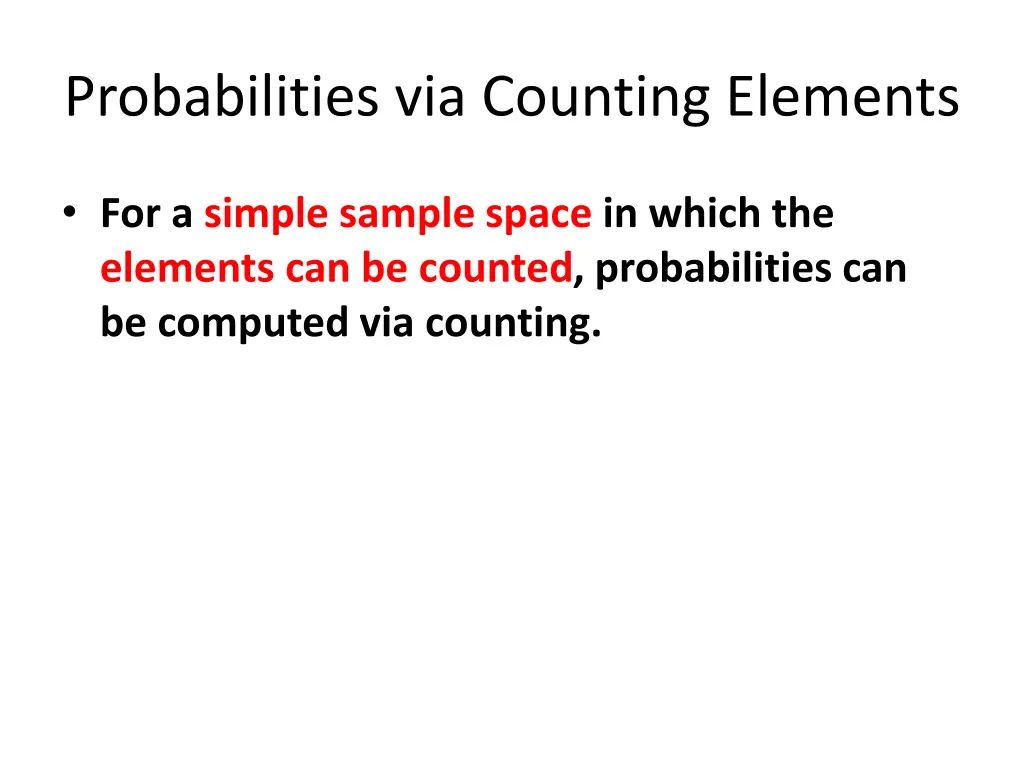 probabilities via counting elements 1
