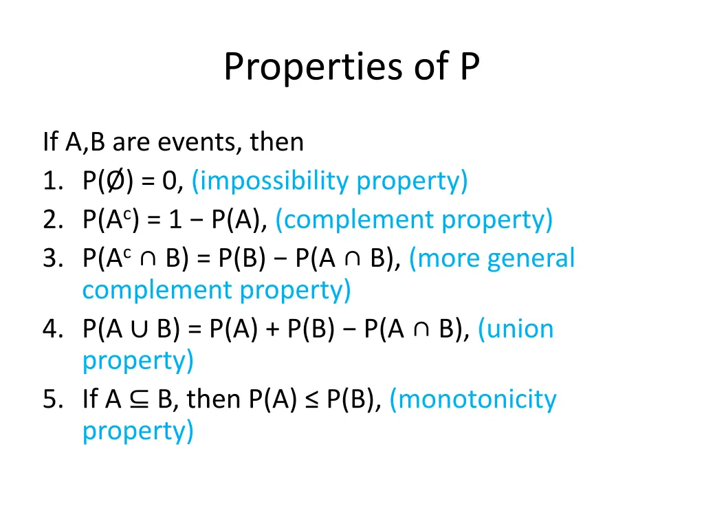 properties of p
