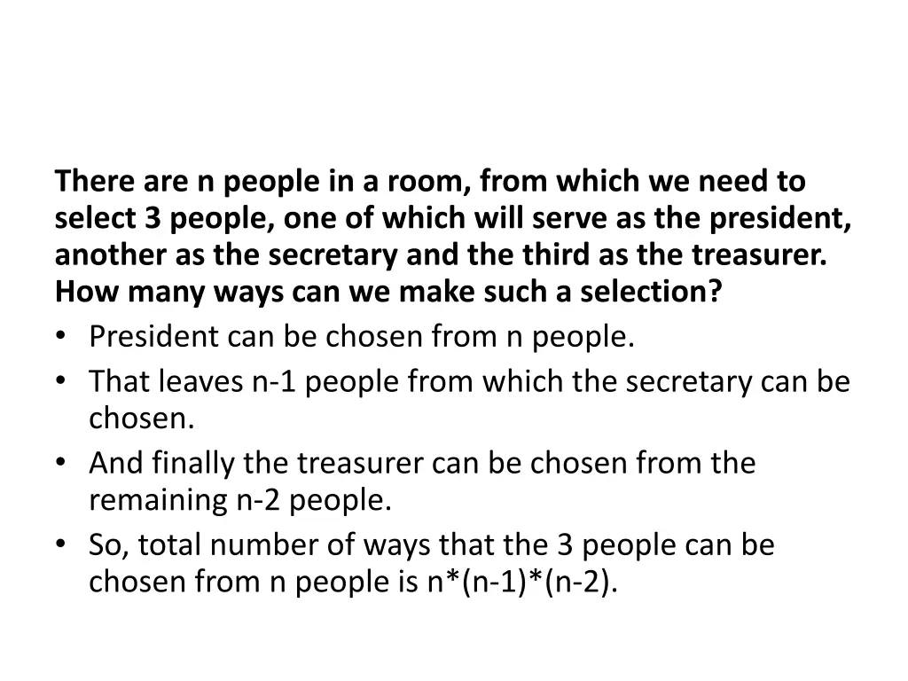 there are n people in a room from which we need
