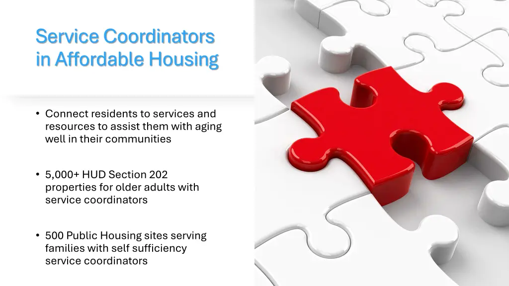 service coordinators in affordable housing