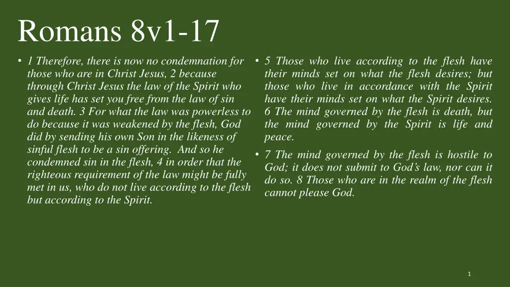 romans 8v1 17 1 therefore there