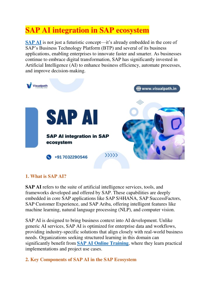 sap ai integration in sap ecosystem