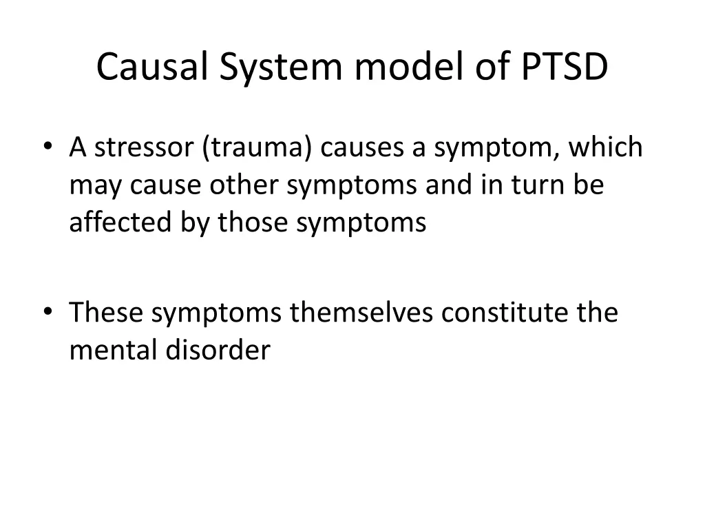 causal system model of ptsd