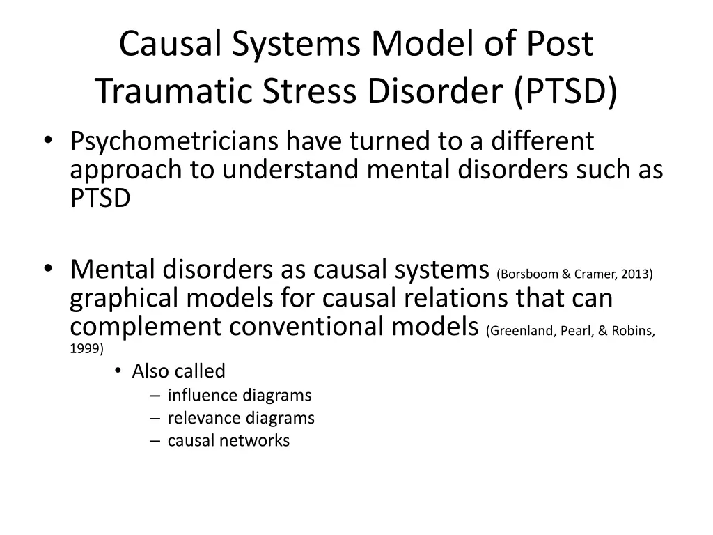 causal systems model of post traumatic stress