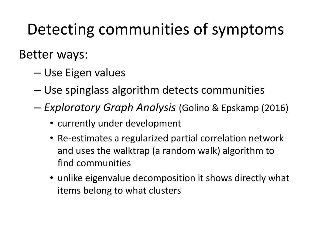detecting communities of symptoms