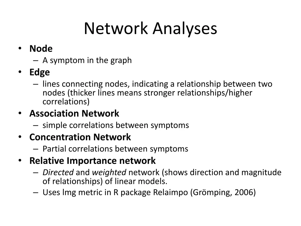 network analyses