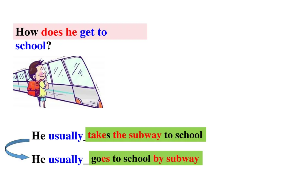 he usually takes the subway to school
