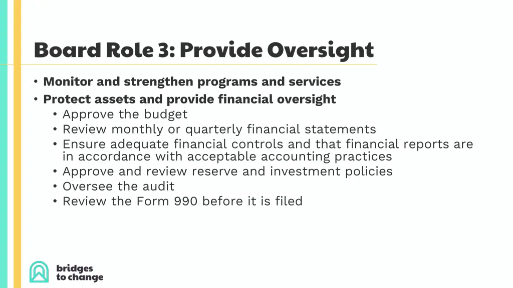 board role 3 provide oversight