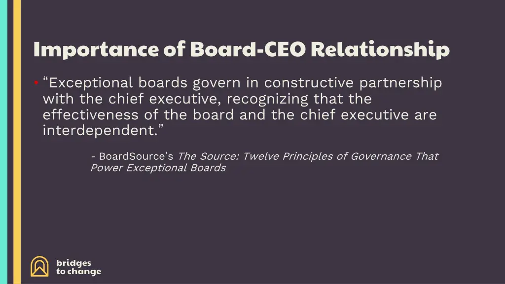 importance of board ceo relationship
