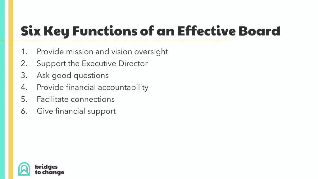 six key functions of an effective board
