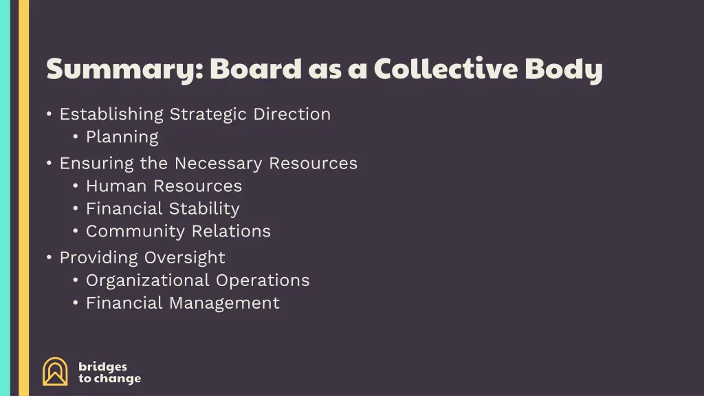 summary board as a collective body
