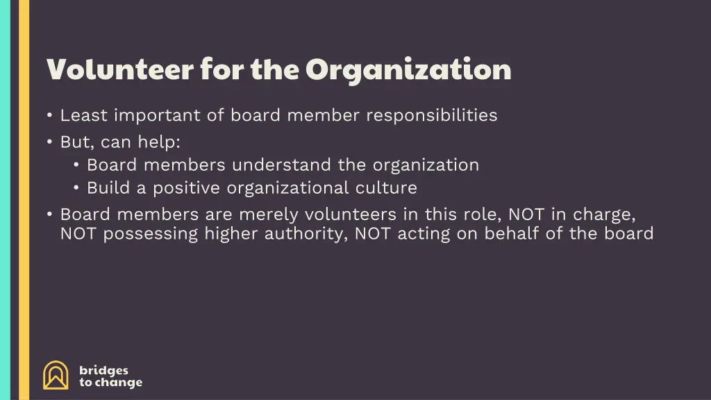 volunteer for the organization