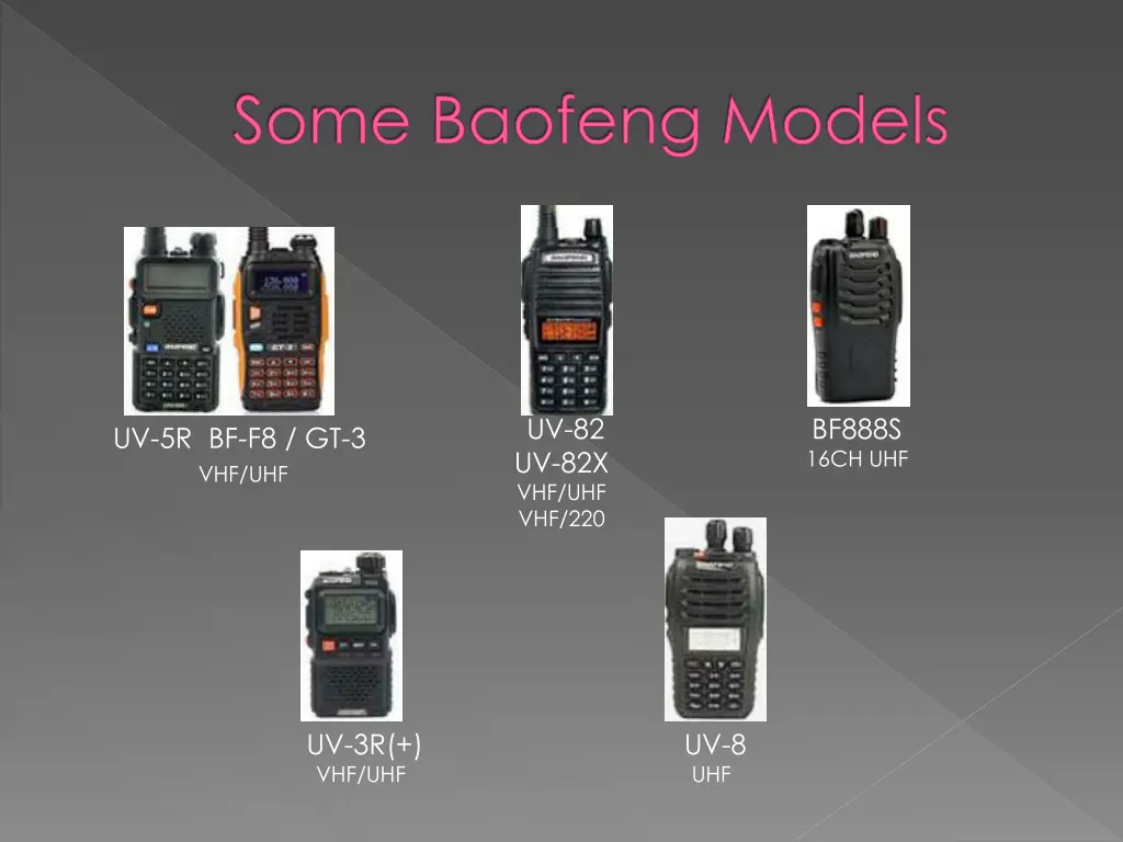 some baofeng models