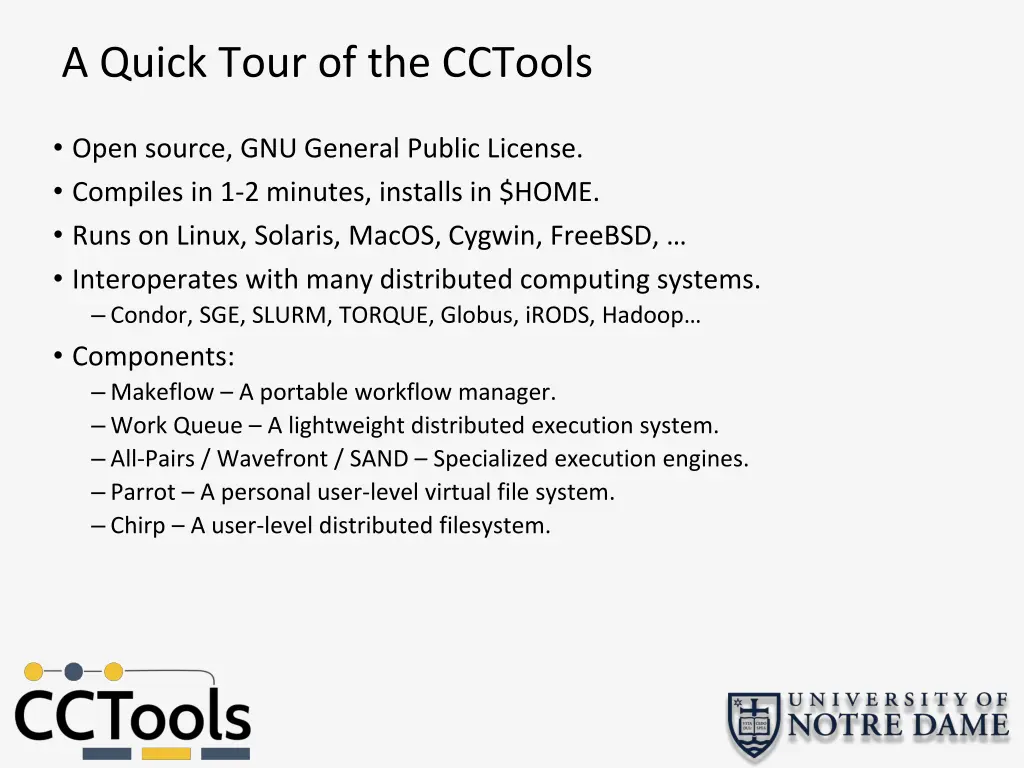a quick tour of the cctools