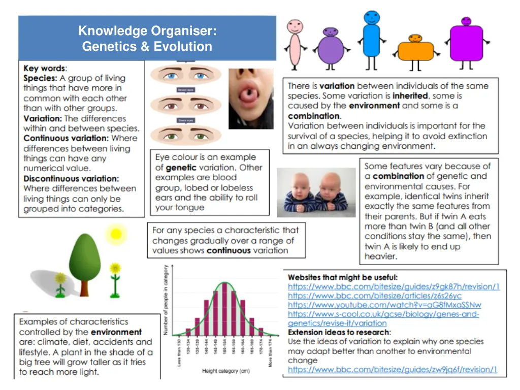 knowledge organiser genetics evolution 1