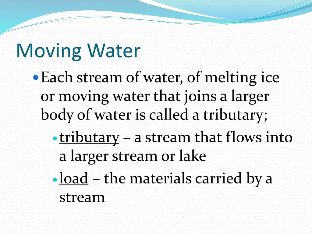 moving water
