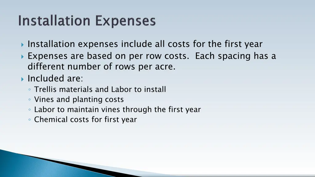 installation expenses include all costs