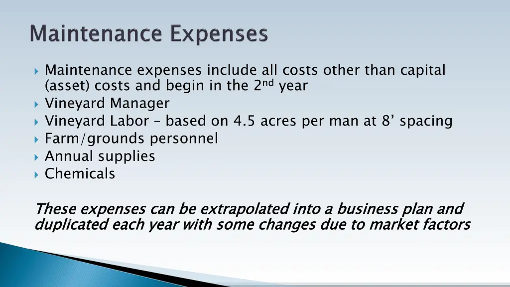 maintenance expenses include all costs other than