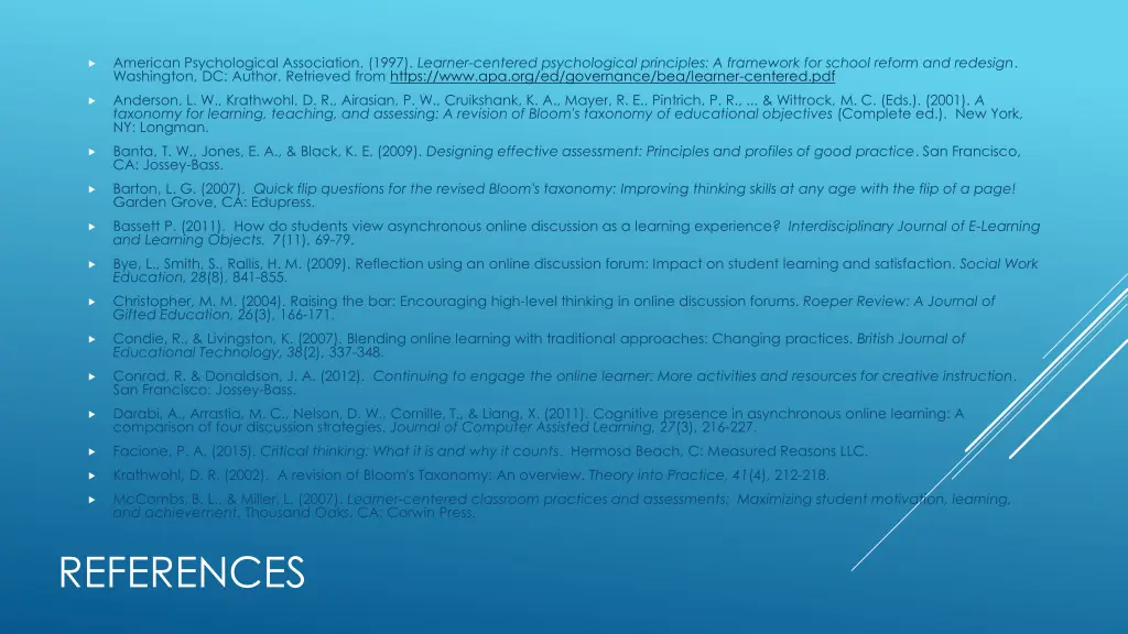 american psychological association 1997 learner