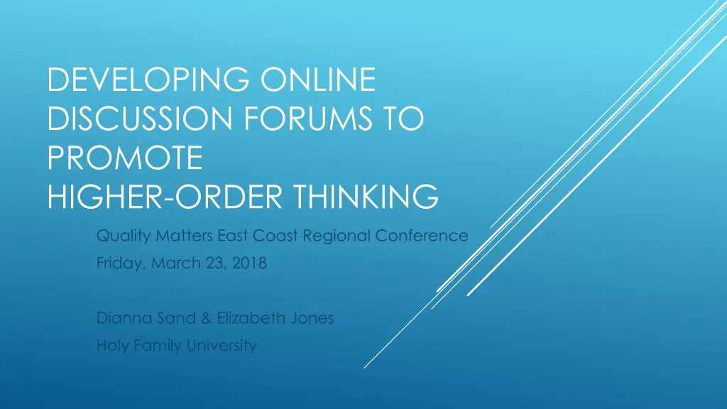 developing online discussion forums to promote