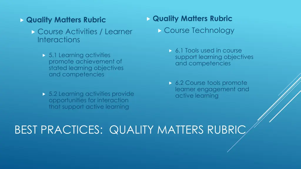 quality matters rubric course technology