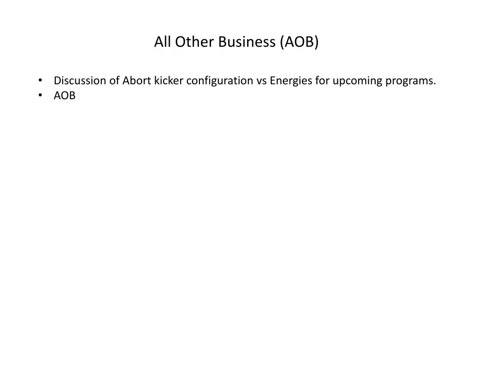 all other business aob