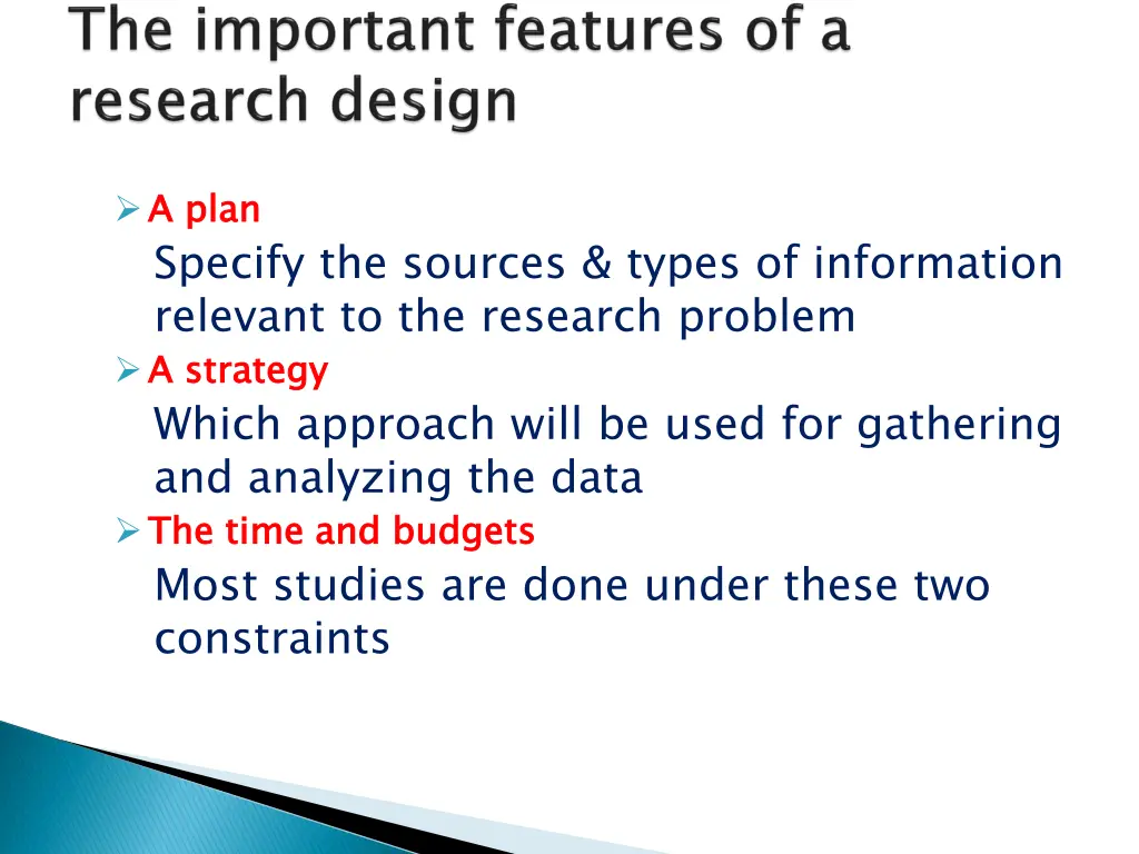 a plan specify the sources types of information