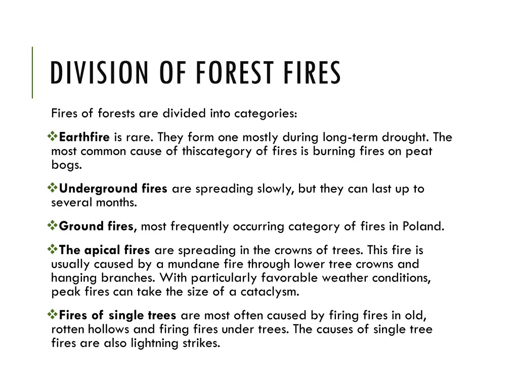 division of forest fires