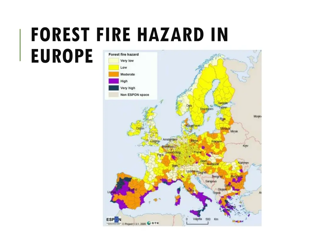 forest fire hazard in europe
