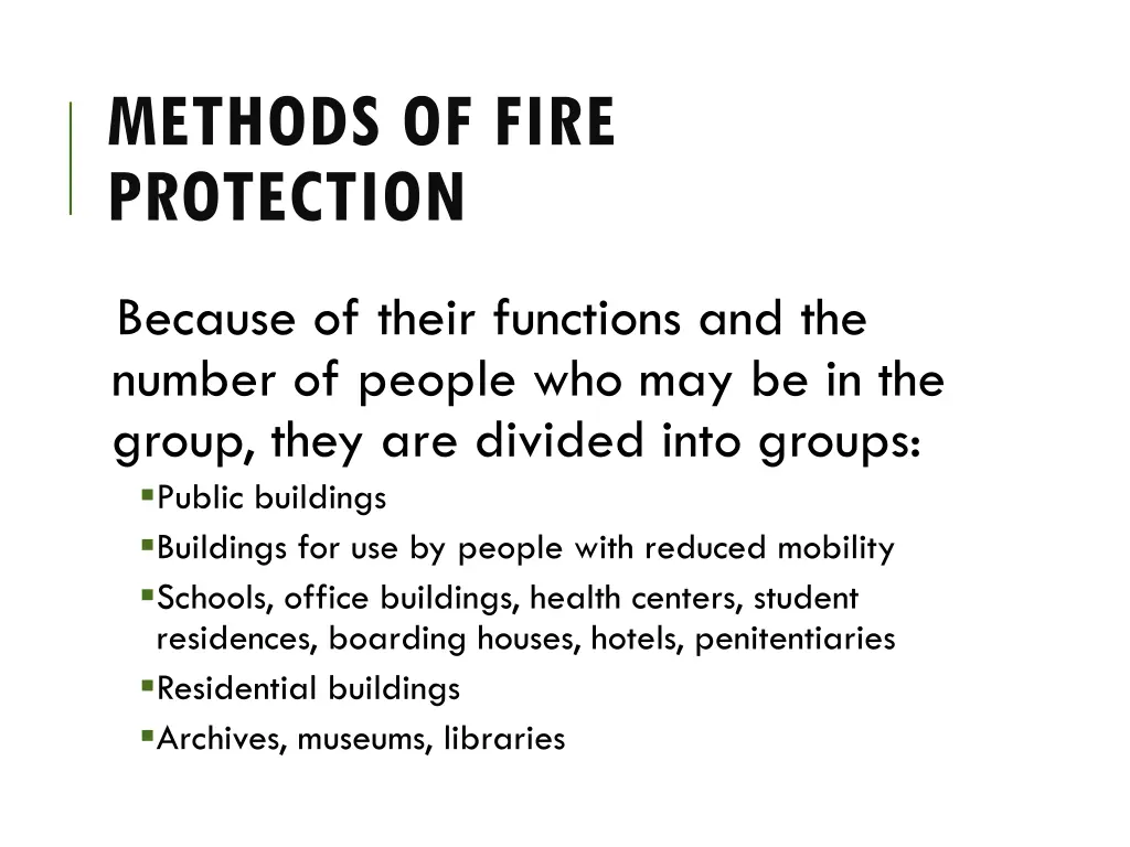 methods of fire protection 1