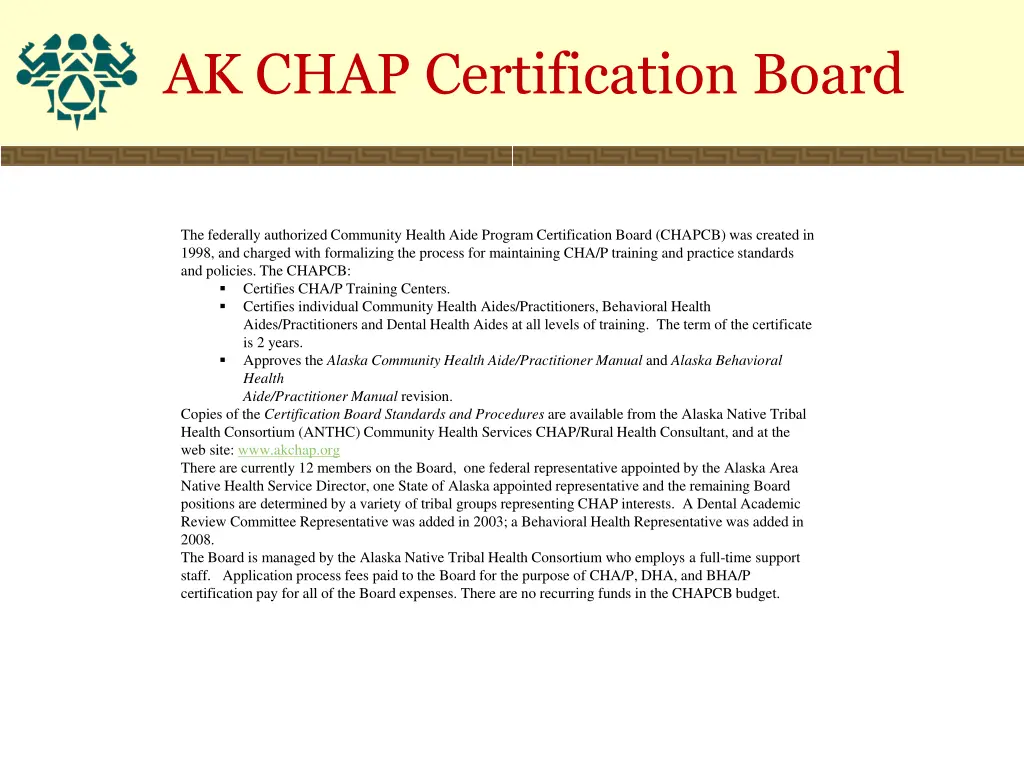 ak chap certification board