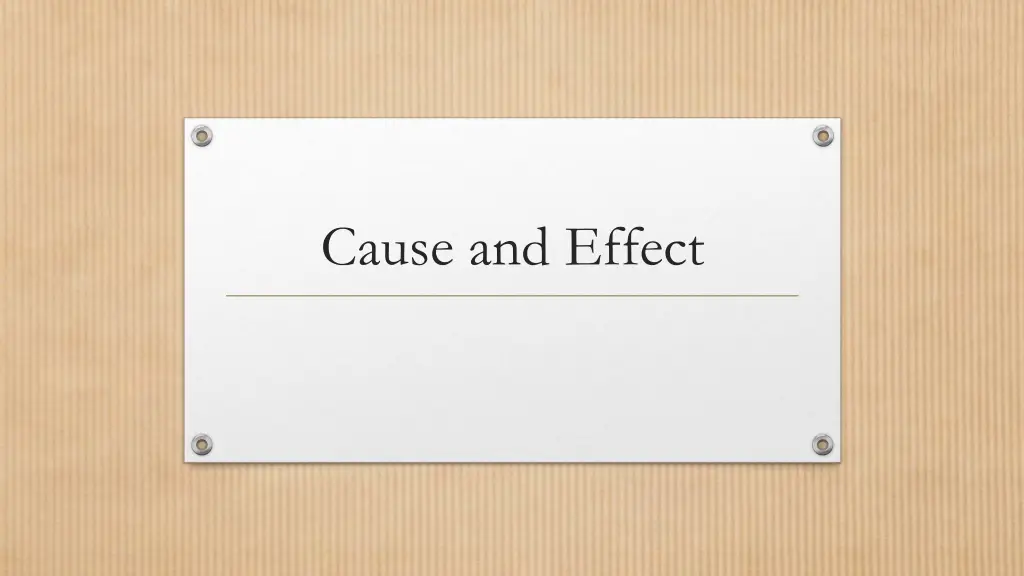 cause and effect