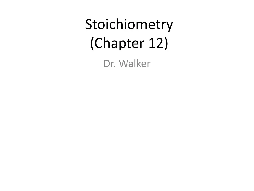 stoichiometry chapter 12