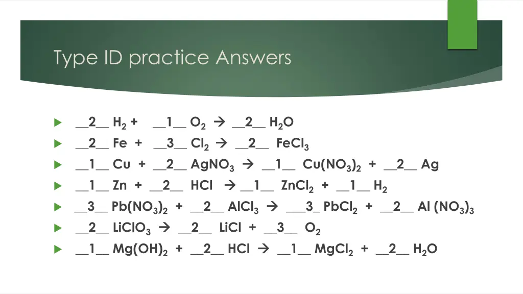 type id practice answers
