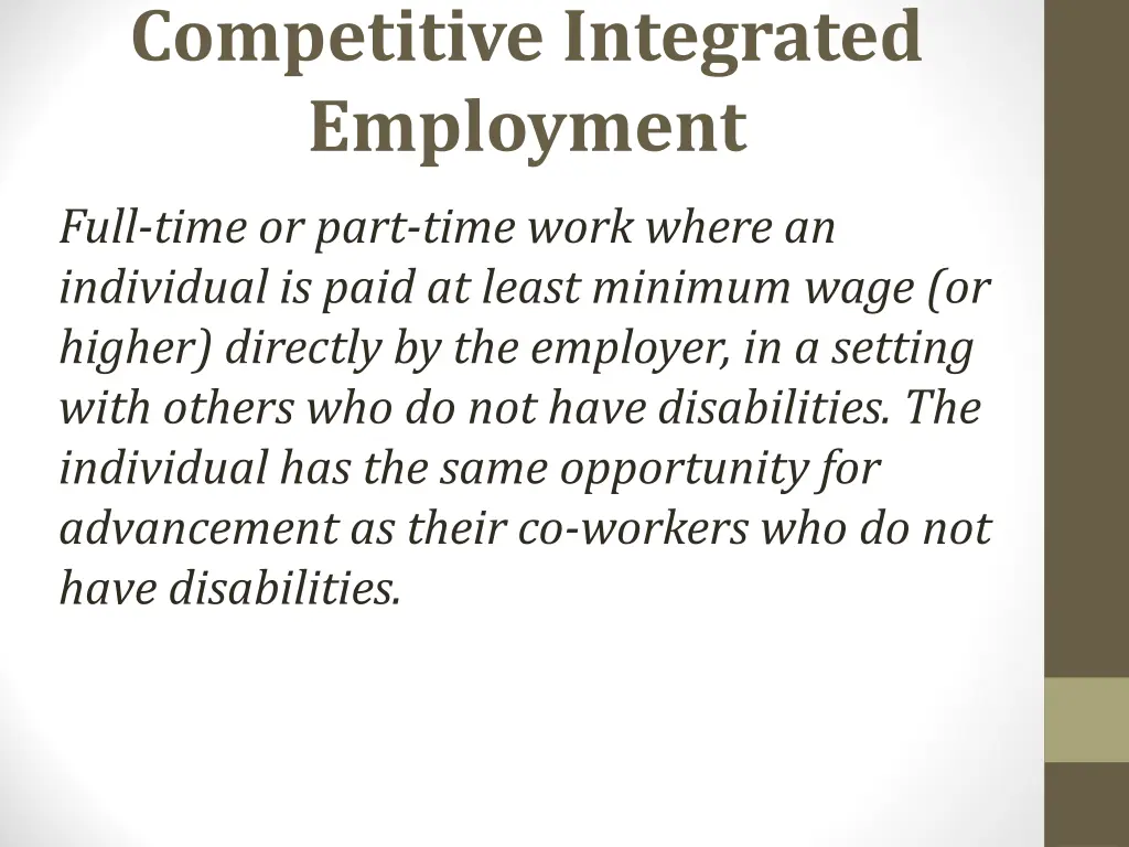 competitive integrated employment