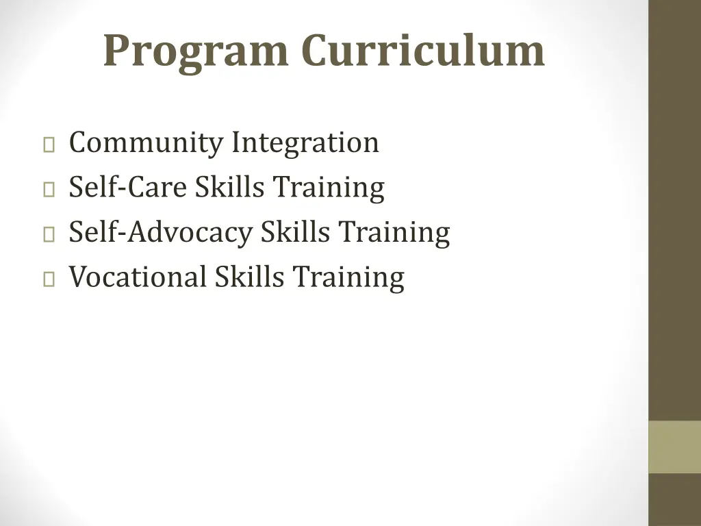 program curriculum