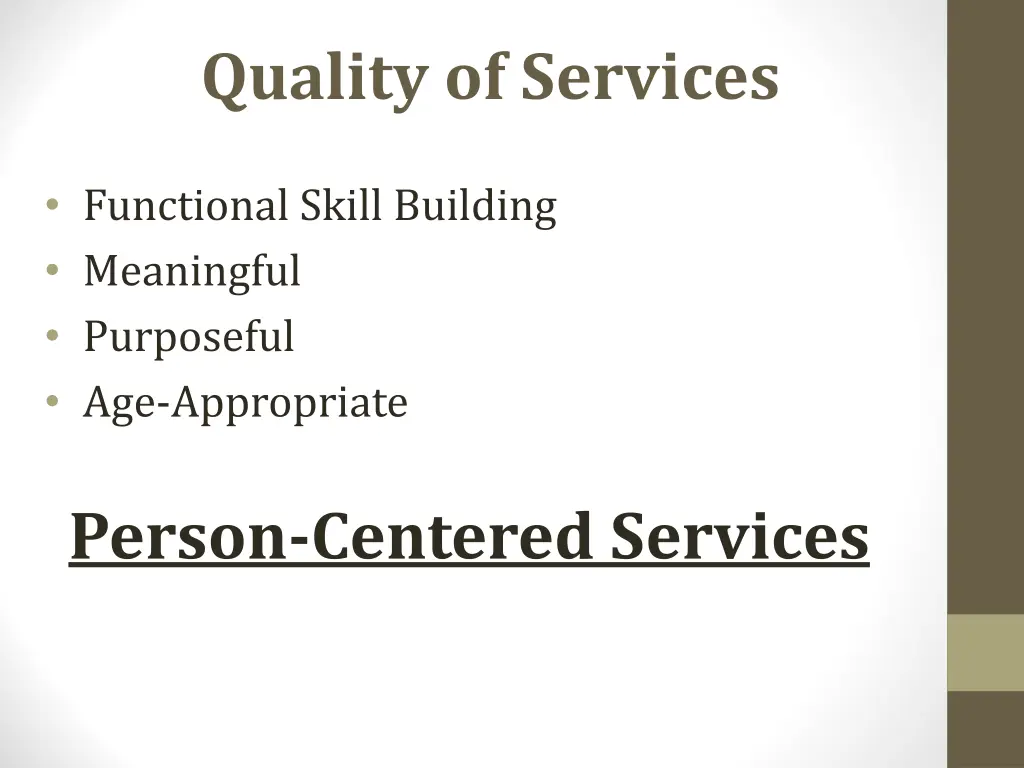 quality of services