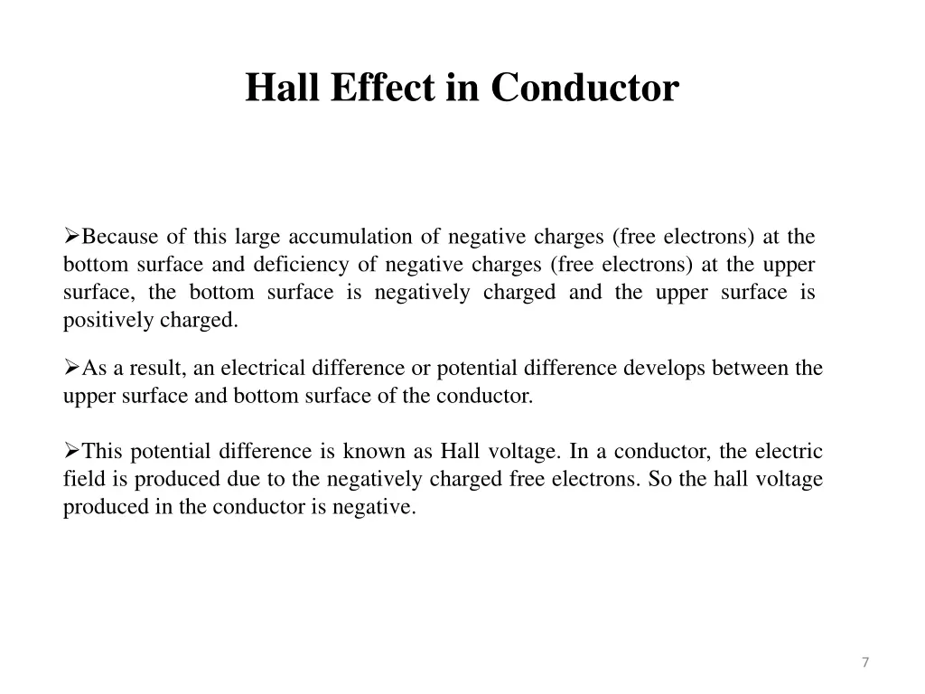 hall effect in conductor
