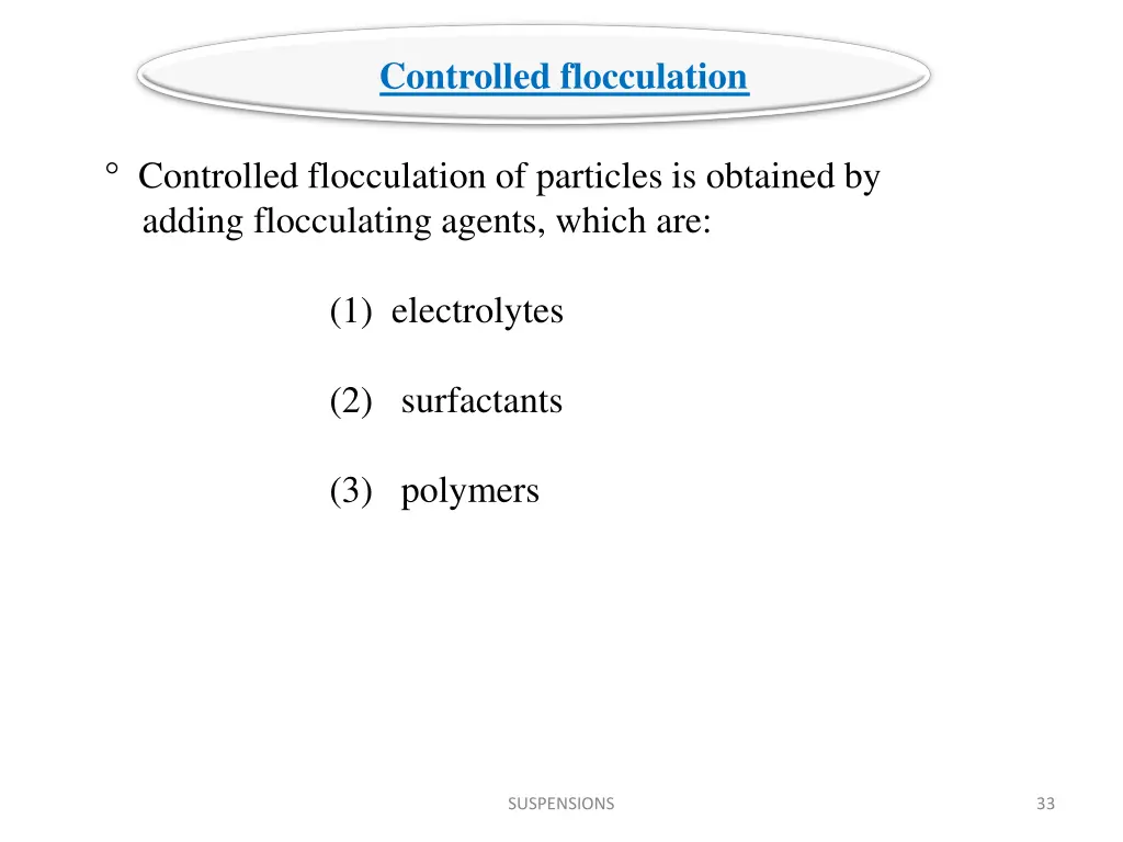 controlled flocculation