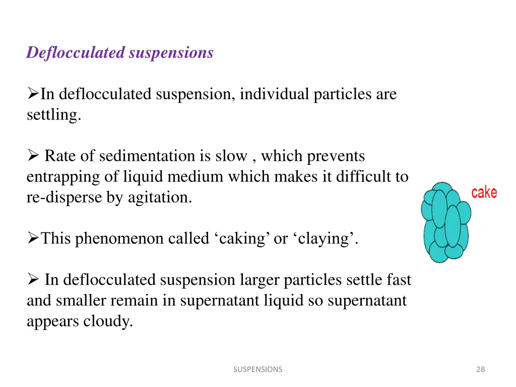 deflocculated suspensions