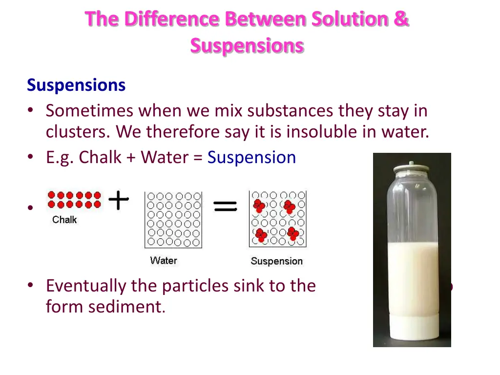 the difference between solution suspensions 1