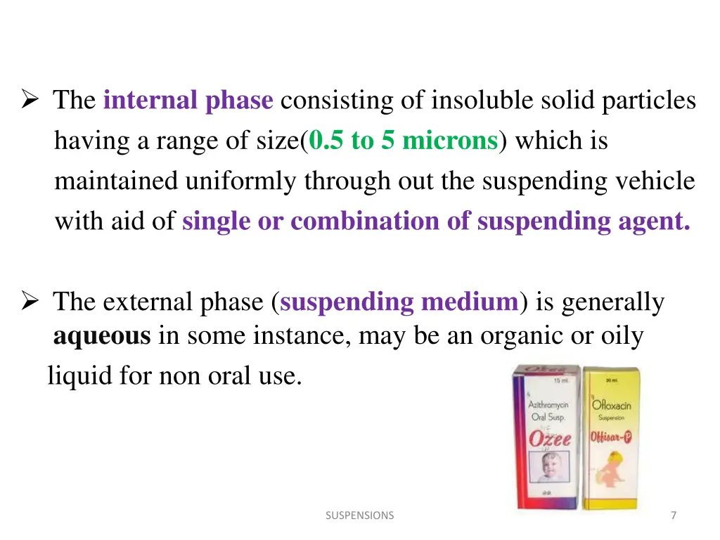 the internal phase consisting of insoluble solid
