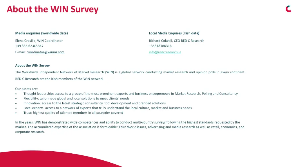 about the win survey