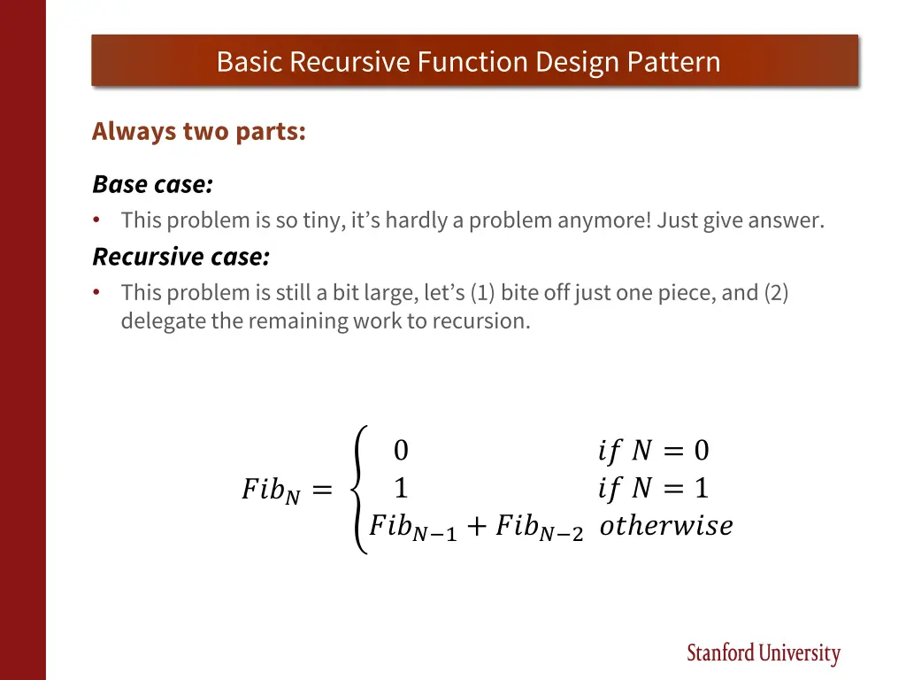 basic recursive function design pattern 1