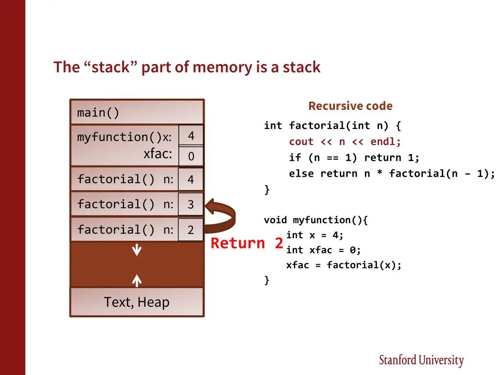 the stack part of memory is a stack 5