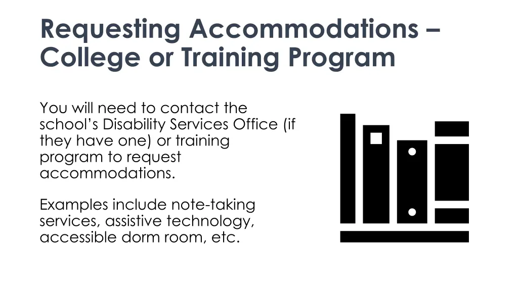requesting accommodations college or training